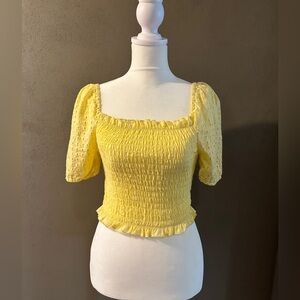 Love Tree yellow cropped top, NWOT, never worn, small